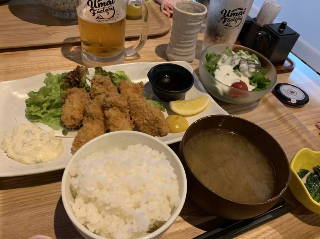 ウマイファクトリーランチのカキフラ定食