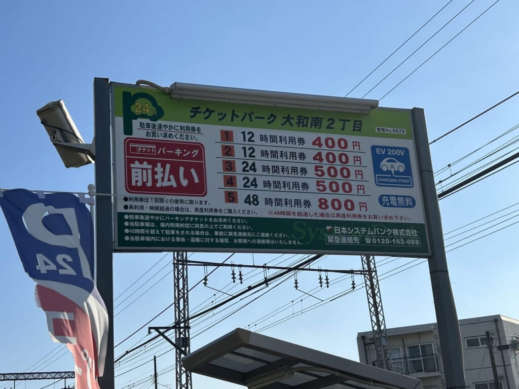 チケットパーク大和南2丁目の看板