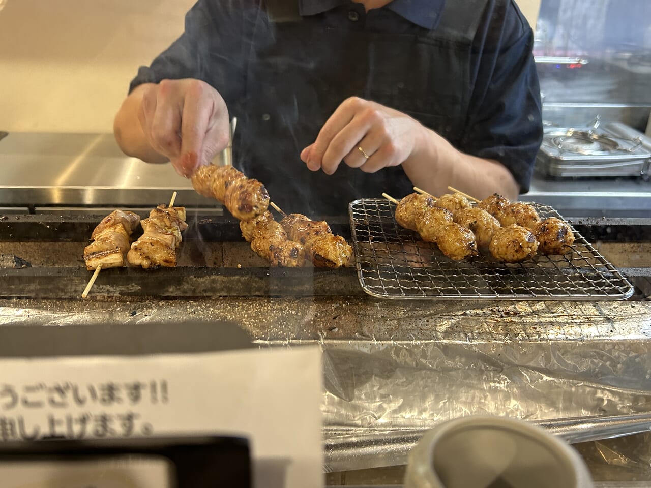 炭火やきとりHaruhiの焼き台